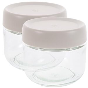 terrarium 2pcs small clear glass storage jars 280ml lidded cereal canisters airtight coffee bean loose leaf tea containers for home kitchen food containers