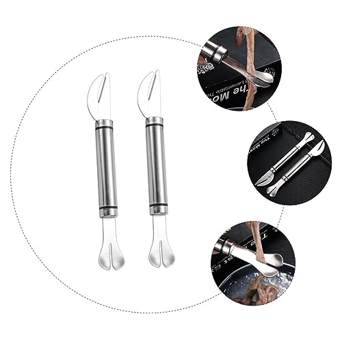 Baluue toad fish opener frogmore cleaner scale peeler seafood tools prawn deveiner fish cleaning kit fish skin graters pelador de camarones fish maw crab tools scales Stainless steel 2Pcs