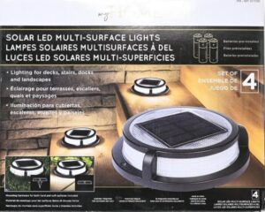 myhome solar multi-surface led lights 12 lumen deck driveway, accent lights- 4 pack