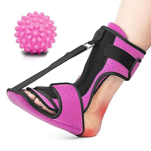 Kelong Plantar Fasciitis Night Splint: Upgraded Plantar Fasciitis Brace with Massage Ball for Foot Pain Relief by Plantar Fasciitis Achilles Tendonitis Foot Drop Flat Arch Heel Spur | Comfortable & Easy Use for Women Men