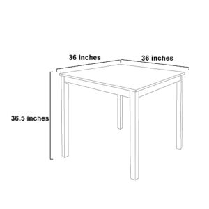 Uolfin 5 Piece Counter Height Dining Table Set with 4 Bar Stools, 36" L × 36" D × 36.5" H