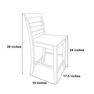 Uolfin 5 Piece Counter Height Dining Table Set with 4 Bar Stools, 36" L × 36" D × 36.5" H