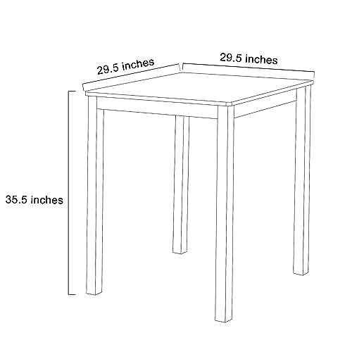 Uolfin Small Dining Table Set for 2 with Chairs, Counter Height with Rubberwood and MDF Top, 29.5" L × 29.5" D × 35.5" H