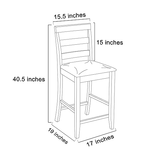 Uolfin Small Dining Table Set for 2 with Chairs, Counter Height with Rubberwood and MDF Top, 29.5" L × 29.5" D × 35.5" H