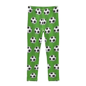 Soccer Ball Toddlers Girls' Leggings Soft Comfortable 7-8T Girls Athletic Leggings Moisture Wicking Girls Clothes for Daily Wear Walking Dance Yoga Gym Multi