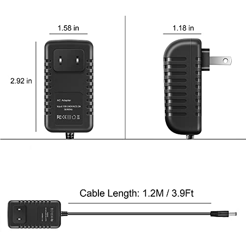 J-ZMQER AC DC Adapter Compatible with Hitachi Digital 8 Hi8 8mm Video Camcorder VHSC Camera VM-H645LA VM-H845LA VM-H945LA VM-645LA VM-E645LA VM-845LA VM-945LA Power Supply Cord Cable Charger