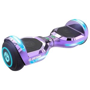 gotrax glide hoverboard for kids ages 6-12, hover board with music speaker & led lights, smart self balancing scooters hover board for kids adults gifts, ul2272 certified(purple)