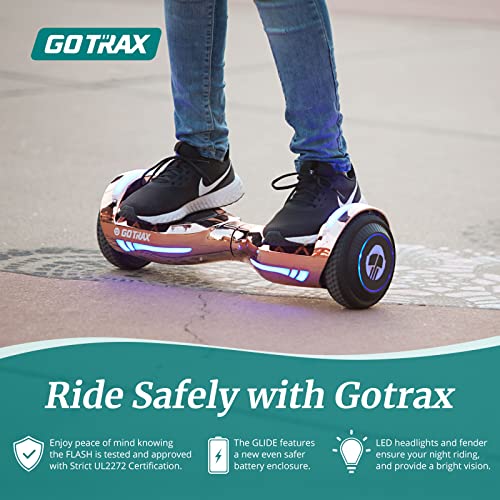 Gotrax Glide Hoverboard for Kids Ages 6-12, Hover Board with Music Speaker & LED Lights, Smart Self Balancing Scooters Hover Board for Kids Adults Gifts, UL2272 Certified(Purple)