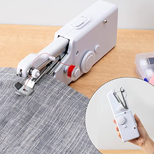 Handheld Sewing Machine, Quick Sewing Portable Sewing Machine, Mini Handheld Sewing Machine, Portable Sewing Machine Suitable for Home, White