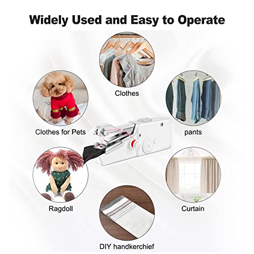Handheld Sewing Machine, Quick Sewing Portable Sewing Machine, Mini Handheld Sewing Machine, Portable Sewing Machine Suitable for Home, White