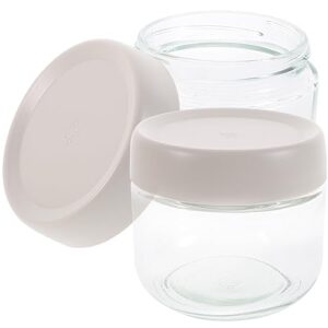 cabilock 2pcs glass storage jars airtight food containers with lids 280ml small clear canisters for pantry kitchen tea coffee sugar snack cereal