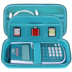 bovke carrying case for texas instruments ti-30xs multiview/ti-34 multiview/ti-36x pro scientific calculator, extra mesh pocket for usb cables pens other school supplies, green
