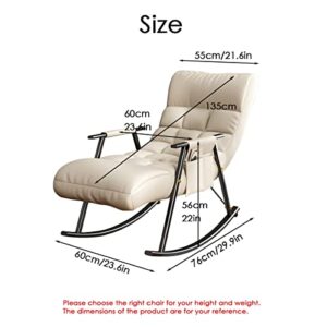YCKEGEW Rocking Chair Lounge Chair Recliner Armchair for Living Room Bedroom,Back Adjustable Comfy Accent Chair,Modern Rocker Glider Waterproof Fabric Patio Rocking Chair (Color : Light Grey)