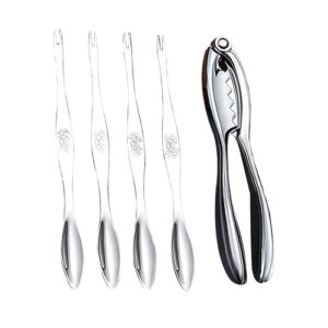 upkoch 1 set 5 pcs crab claws crab leg tools crab scissor crawfish picks crab tool nut stainless steel forks stainless steel scoop seafood tool crab forks crab sticks lobster zinc alloy