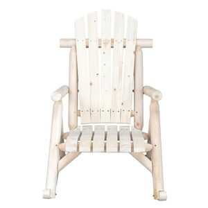 vinmax Outdoor Fir Wood Rocking Chair - Log Color | Courtyard Patio Furniture with Classic Design | Wooden Outdoor Rocker for Garden and Porch