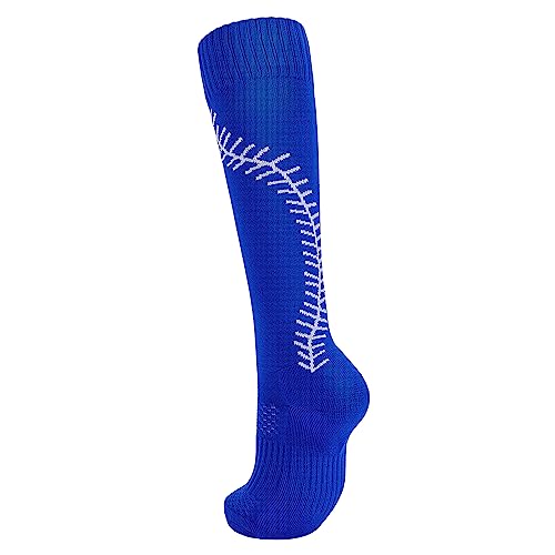 American Trends Softball Socks for Youth Girls & Adult Baseball Softball Socks Athletic Football Socks with Stitchs Youth Girls Blue M