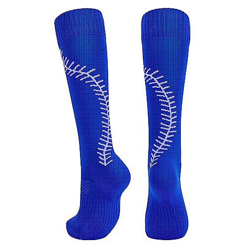 American Trends Softball Socks for Youth Girls & Adult Baseball Softball Socks Athletic Football Socks with Stitchs Youth Girls Blue M