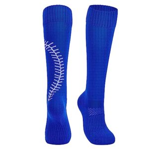 American Trends Softball Socks for Youth Girls & Adult Baseball Softball Socks Athletic Football Socks with Stitchs Youth Girls Blue M