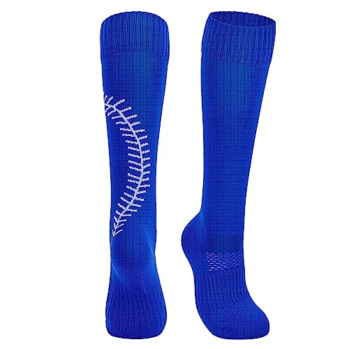 American Trends Softball Socks for Youth Girls & Adult Baseball Softball Socks Athletic Football Socks with Stitchs Youth Girls Blue M