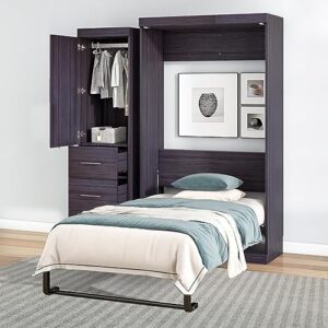 tatub murphy bed twin size, murphy bed cabinet bed, wall bed with wardrobe and drawers, murphy cube, hide a bed on a cabinet, space saving, no box spring required
