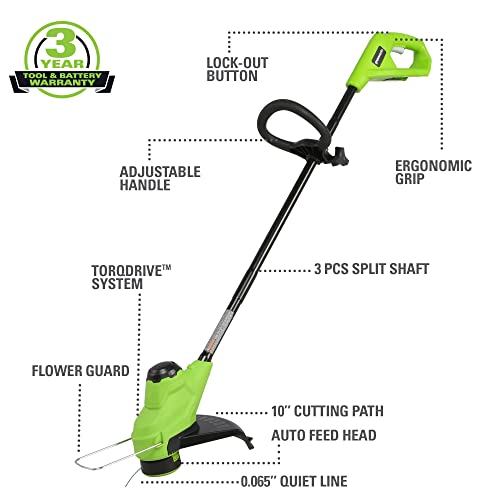 Greenworks 48V (2x24V) 19"Brushless Push Lawn Mower,2.0Ah Axial Blower (90 MPH/320)，10"String Trimmer，22"Rotating Handle Hedge Trimmer，Combo Kit w/ (2) 4.0Ah Batteries, (1) 2.0Ah Battery & (2)Chargers