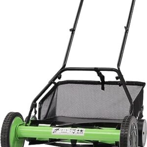 TBVECHI Cordless Manual Lawn Mower with 5-Blades, Adjustable Cutting Handle Height Push Lawn Mower with Grass Catcher, 5381ft2 Grass Cutter (20")