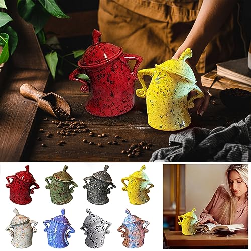 Darzheoy Canister with Attitude, Cute Cafe Sassy Canister, Large Ceramics Jar with Lid, Fun Ceramic Desktop Ornaments, Perfect For Coffee Tea Sugar Spices.etc (G)