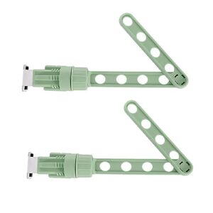 zoofen 2-pack folding clothes drying rack plastic portable clothes hanger rack with 8 holes for travel/hotel apartment/student apartment(green)