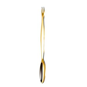 seafood tools shiny practical lobster spoons smooth for seafood,nut double headed seafood utensils fruit fork crab(gold)