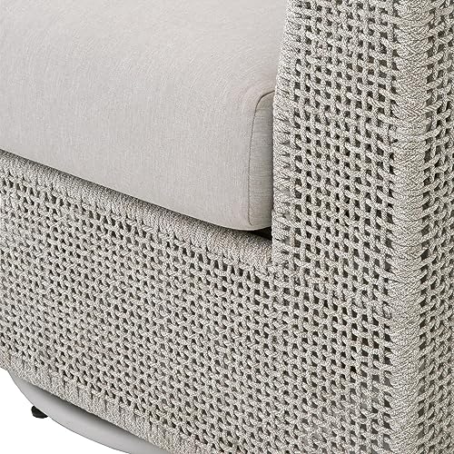 Ranch Pointe Woven Rope Swivel Rocker in Taupe & White by Lakeview