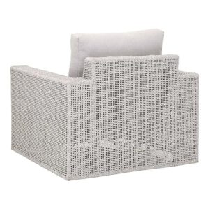 Ranch Pointe Woven Rope Swivel Rocker in Taupe & White by Lakeview