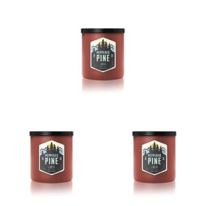 manly indulgence peppered pine scented jar candle for men, 2 cotton wick, all american collection, red, 15 oz - up to 60 hours burn, soy blend wax, usa poured (pack of 3)