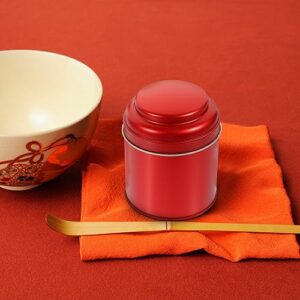 Containers with Lids Tea Canister Sealing Tea Jar Small Tea Tinplate Sealed Tea Storage Tin Sealing Tea Container Tea for Loose Tea Coffee Bean Sugar Salt (Red) Red
