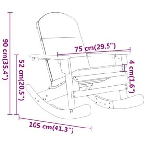 MataldeAdirondack Rocking Chair with Cusons Solid Wood Acacia-1540