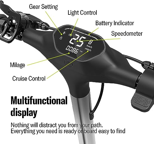 Lazy BOT X Electric Scooter 350W (500W Max) Motor, Best Battery up to 28 Mile Range, 18 MPH, Triple Pro-Disc Brakes, 10" Tires, Headlight, Front + Rear Suspension