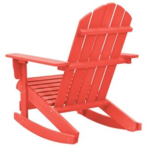 RMPOOML Outdoor Rocking Chair, Patio Rocking Chair, Deck Rocking Adirondack Chair Solid fir red. for Patio, Deck, Yard, Lawn and Garden