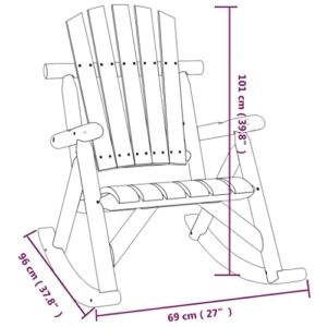 YAFF Patio Rocking Chair 27.2"x37.8"x39.8" Solid Wood Spruce-3346