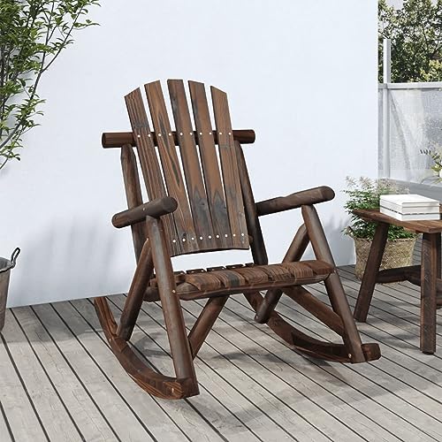 YAFF Patio Rocking Chair 27.2"x37.8"x39.8" Solid Wood Spruce-3346