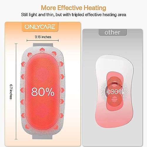 ONLYCARE Cramps Relief Heating Pad Period Heating Pad for Cramps, Menstrual Heating Pad Cordless Heating Pad Belt,Rechargeable Battery Operated Heating Pad5 Heat Levels Portable Heating Pads for Women