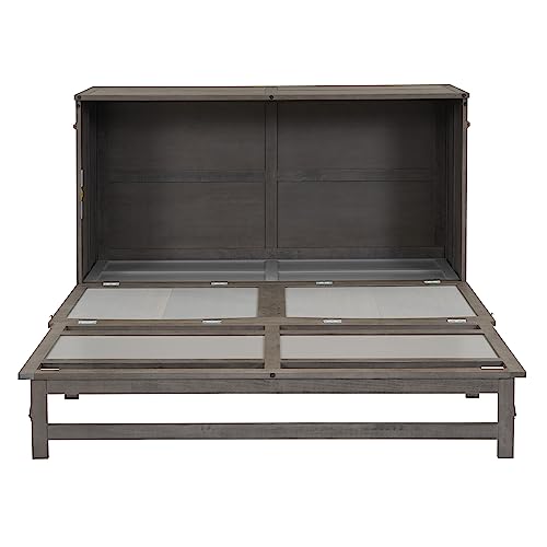 Murphy Bed with Built-in Charging Station, Antique Grey