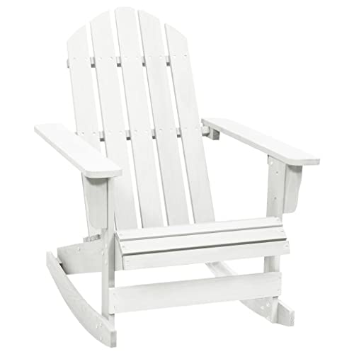 MSLAONXC Patio Rocking Chair,Indoor Rocking Chair,Porch Chairs,Outdoor Reading Chair,Lawn Chairs,Balcony Chairs,for Camping, Beach, Garden, Pool, Backyard, Deck,Lounge, Wood White