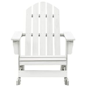 MSLAONXC Patio Rocking Chair,Indoor Rocking Chair,Porch Chairs,Outdoor Reading Chair,Lawn Chairs,Balcony Chairs,for Camping, Beach, Garden, Pool, Backyard, Deck,Lounge, Wood White