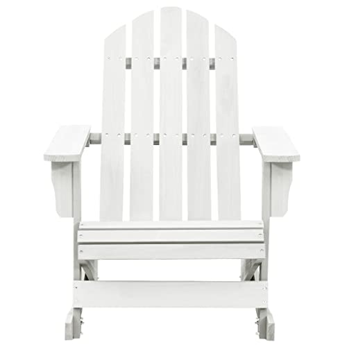 MSLAONXC Patio Rocking Chair,Indoor Rocking Chair,Porch Chairs,Outdoor Reading Chair,Lawn Chairs,Balcony Chairs,for Camping, Beach, Garden, Pool, Backyard, Deck,Lounge, Wood White