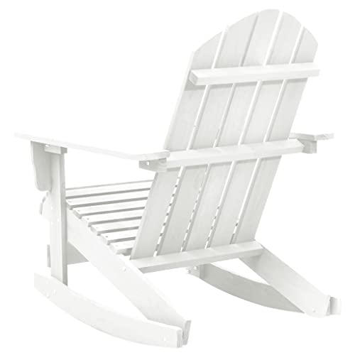 MSLAONXC Patio Rocking Chair,Indoor Rocking Chair,Porch Chairs,Outdoor Reading Chair,Lawn Chairs,Balcony Chairs,for Camping, Beach, Garden, Pool, Backyard, Deck,Lounge, Wood White