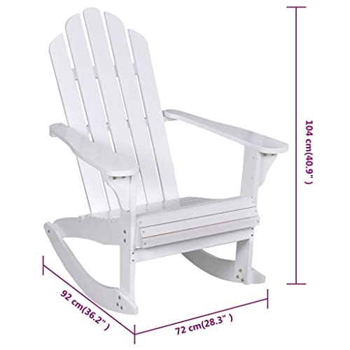 MSLAONXC Patio Rocking Chair,Indoor Rocking Chair,Porch Chairs,Outdoor Reading Chair,Lawn Chairs,Balcony Chairs,for Camping, Beach, Garden, Pool, Backyard, Deck,Lounge, Wood White