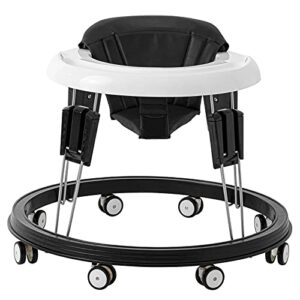 wwuiuiww baby walker foldable adjustable height,multi-function anti-rollover toddler walker,suitable for all terrains for babies boys and girls 6-18months 9 heights adjustable