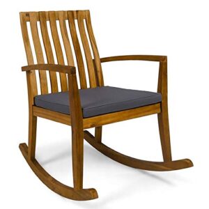 afuera living modern/contemporary outdoor acacia wood rocking chair in teak