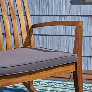 Afuera Living Modern/Contemporary Outdoor Acacia Wood Rocking Chair in Teak