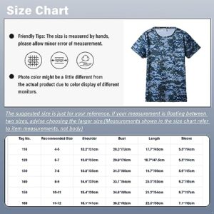 Jugaoge Kids Boys Girls Short Sleeve Fashion T-Shirt Workout Casual Tee Tops Sport Running Cycling Shirts Blue 7-8 Years
