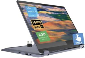 lenovo ideapad 2023 newest flex 3i chromebook spin 2-in-1 convertible laptop student business, intel pentium silver n6000, 15.6" fhd ips touchscreen, 8gb ram, 64gb emmc,wifi 6, chrome os+marxsolcables